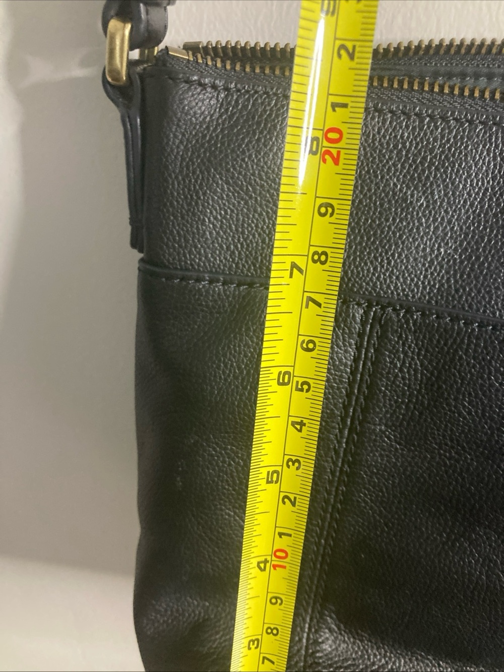 FOSSIL Black Crossbody Organizer Handbag Hippie Boho Purse Cowhide Leather - Picture 15 of 16